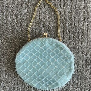 Light Blue Beaded Mini Bag